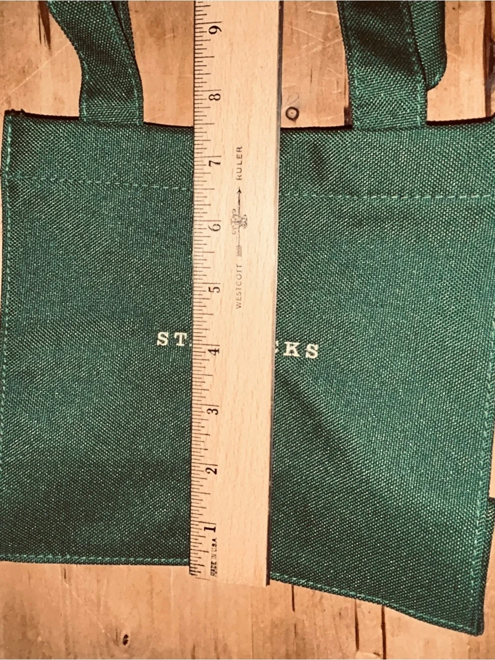 Starbucks tote lunch bag new Green With “Starbucks” White Letters 8x8x4” Canvas